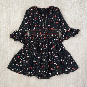 NWOT Sretsis by Pim Sukhahuta Black Floral Ruffle Dress 4